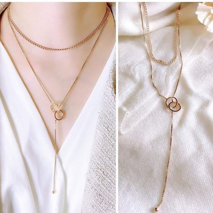 kalung titanium impor anti karat/kalung titanium 2 layer/kalung titanium anti karat/asli titanium