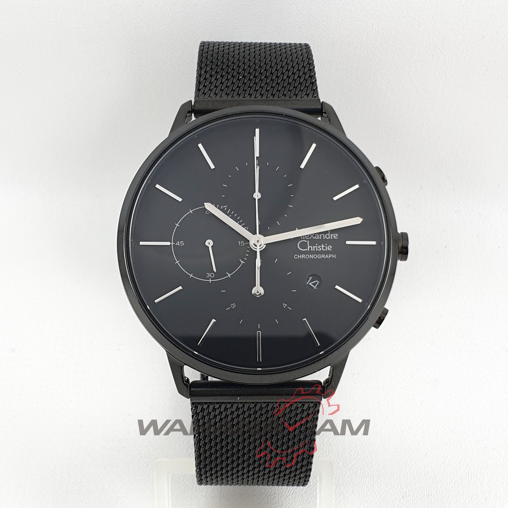 Alexandre Christie AC 6555 MC BIPBA/ Jam Tangan Pria AC6555 Full Hitam Black Klasik Vintage Classic