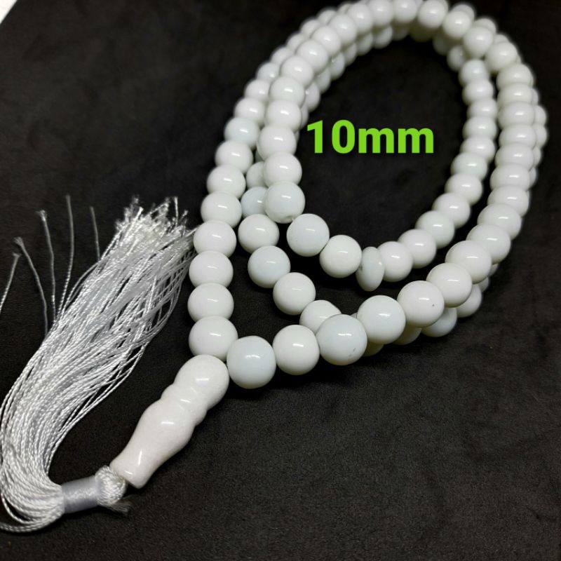 TASBIH BATU GIOK PUTIH SUSU 99BUTIR NATURAL