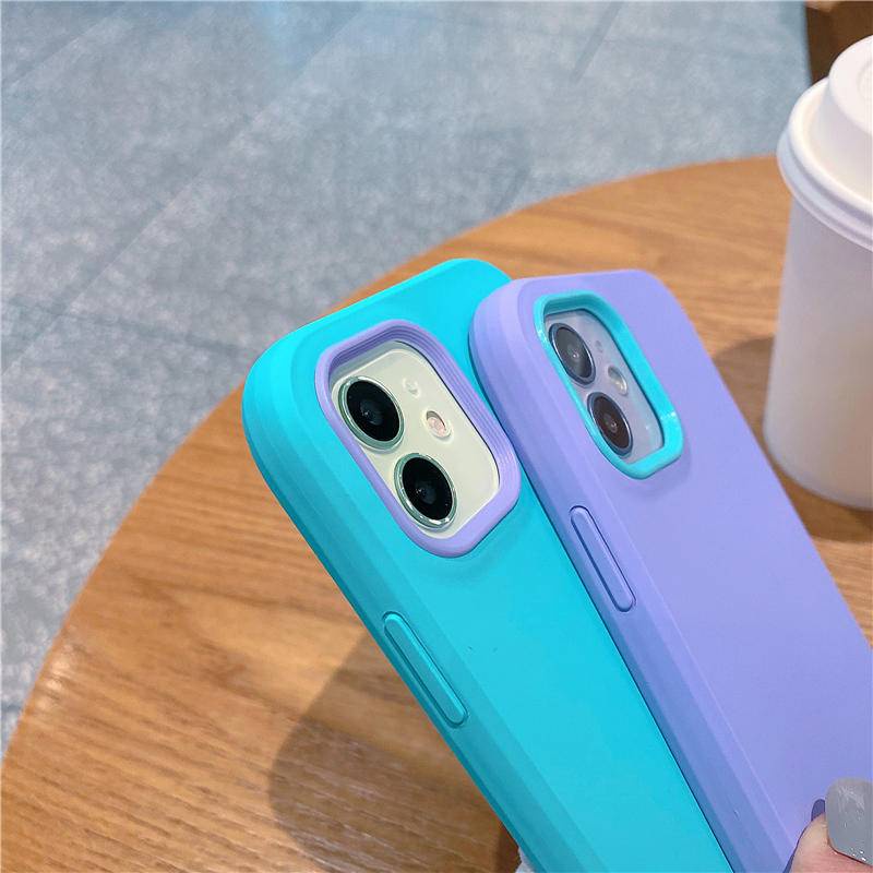 3 In 1 Soft Case Silikon Bumper Shockproof Warna Permen Cover Iphone 13 12 11 Pro Max X Xs Max