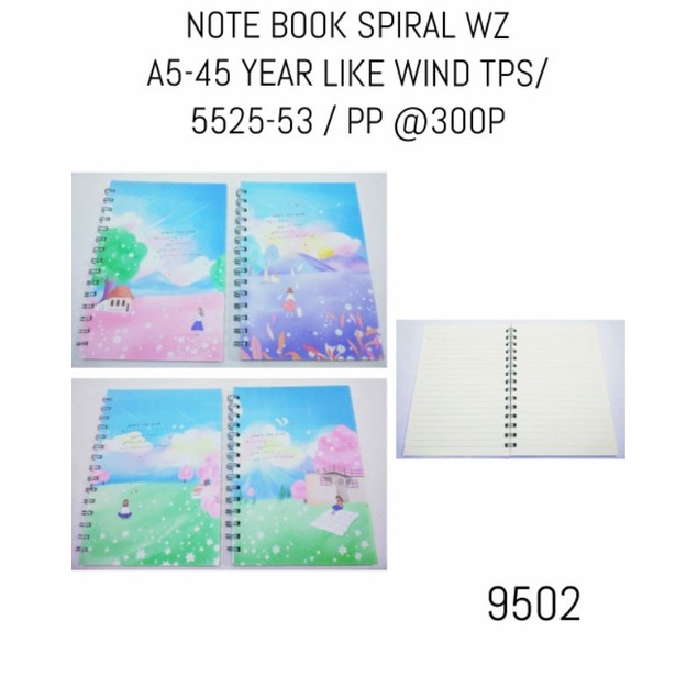 NOTE BOOK SPIRAL WZ A5-45 YEAR LIKE WIND TPS/5525-53 / PP