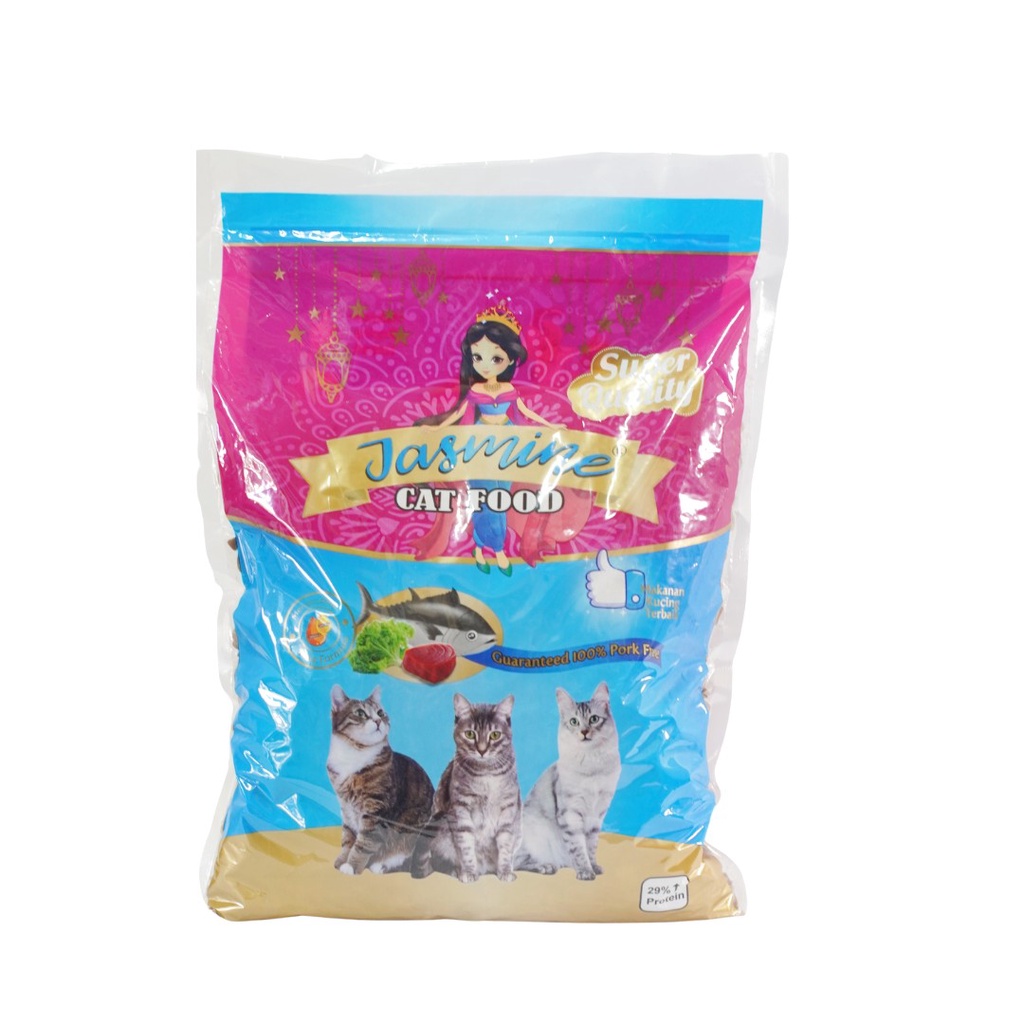 Makanan Kucing Kering JASMINE 500 Gram - 800 Gram - 1 KG / Dry Cat Food Murah