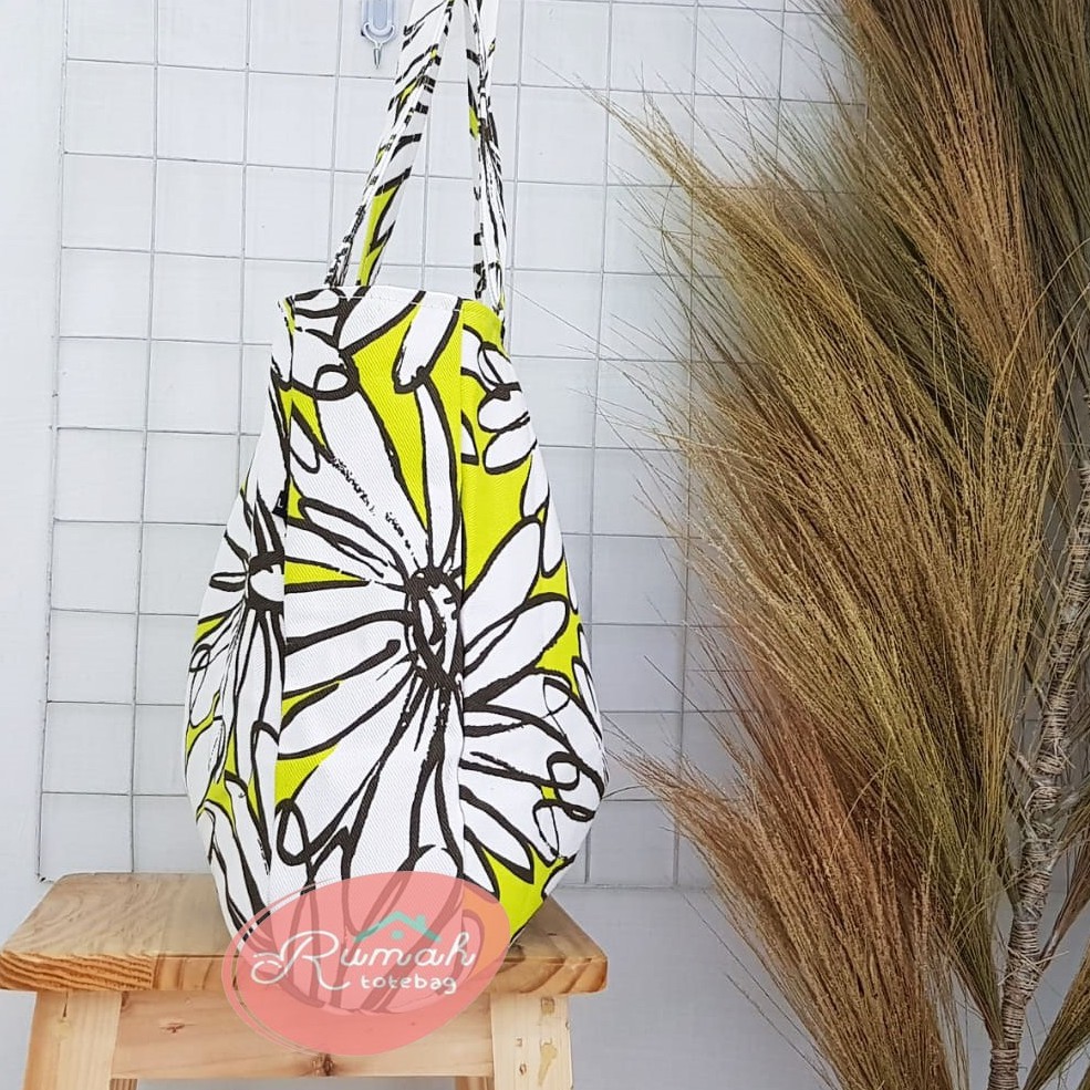 Baggy Tote Bag Nudie Motif Kanvas Sunflower