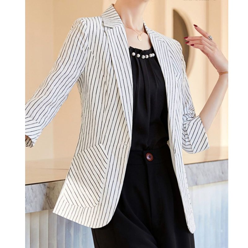 MDLV ~ 37700# Morena Striped Blazer Salur Blazer Premium Fashion Import