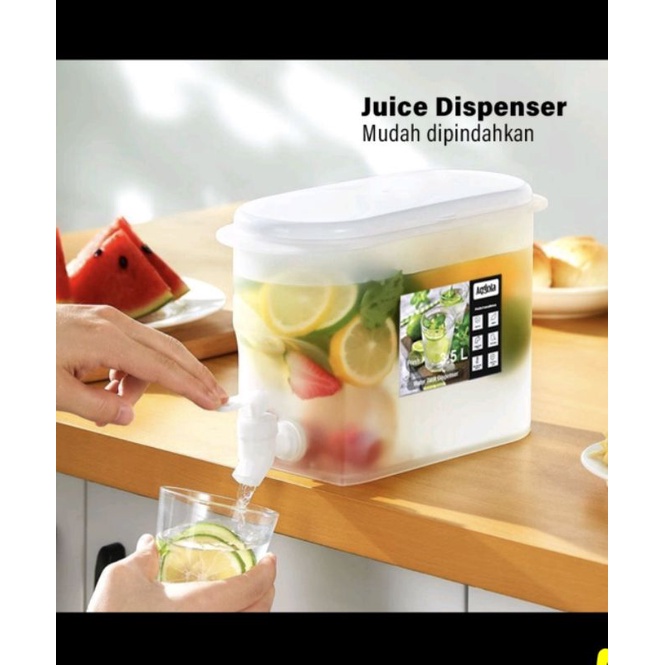 Dispenser Tempat Botol Kulkas Air Juice 3,5 Liter 3,5L Water Tank + Keran