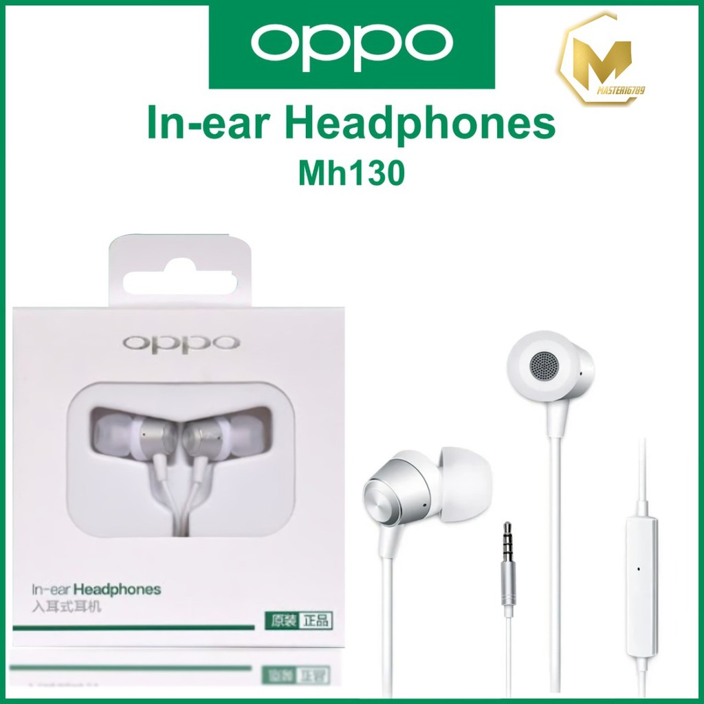 MH130 Headsfree Headset earphone Hf oppo original 100% F9 a5s A5 a9 a12 a53 a52 a92 2020 MA272