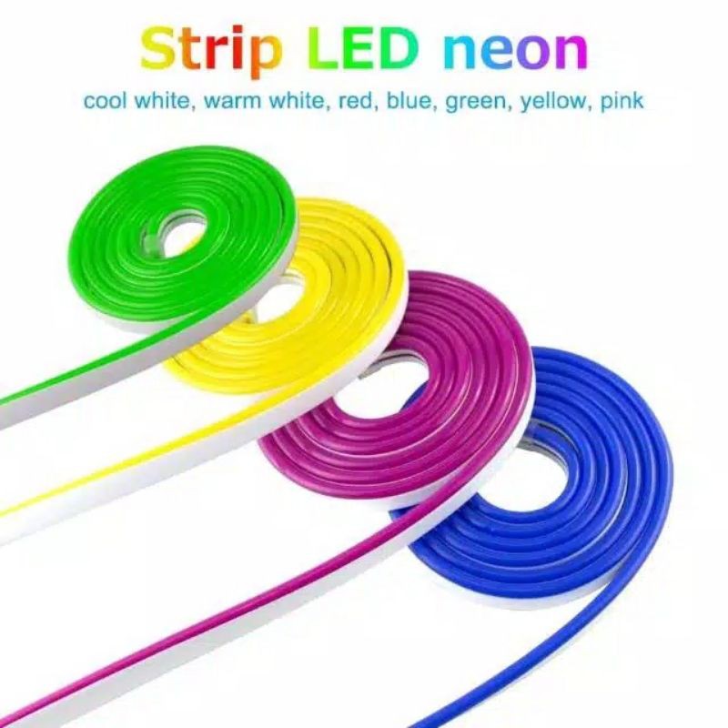 DC 12V Neon Flex LED Selang Flexible Sign Strip Fleksibel Paket 5M