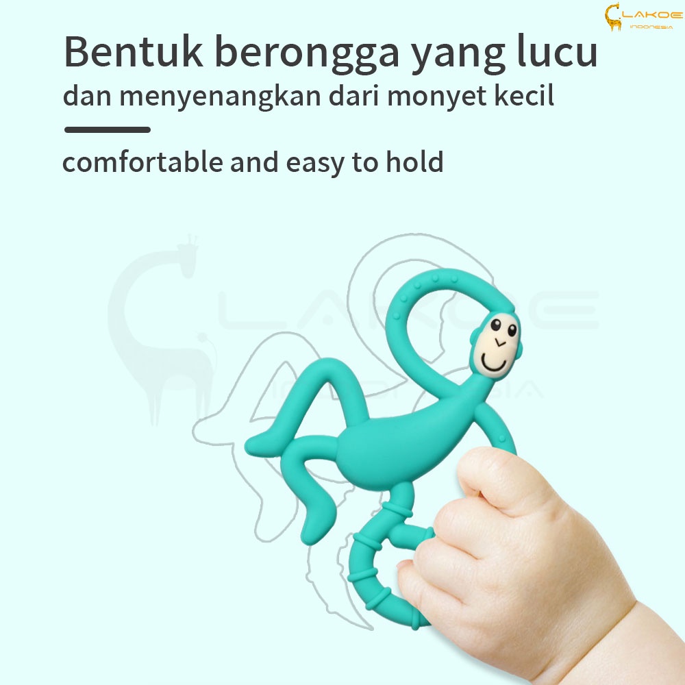 LAKOE Teether bayi silikon / gigitan bayi model monyet / molar stick bayi BPA Free