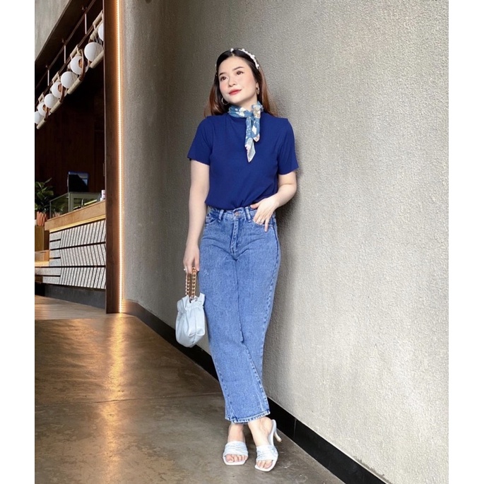 TRIVELA - HW Boyfriend Jeans Wanita