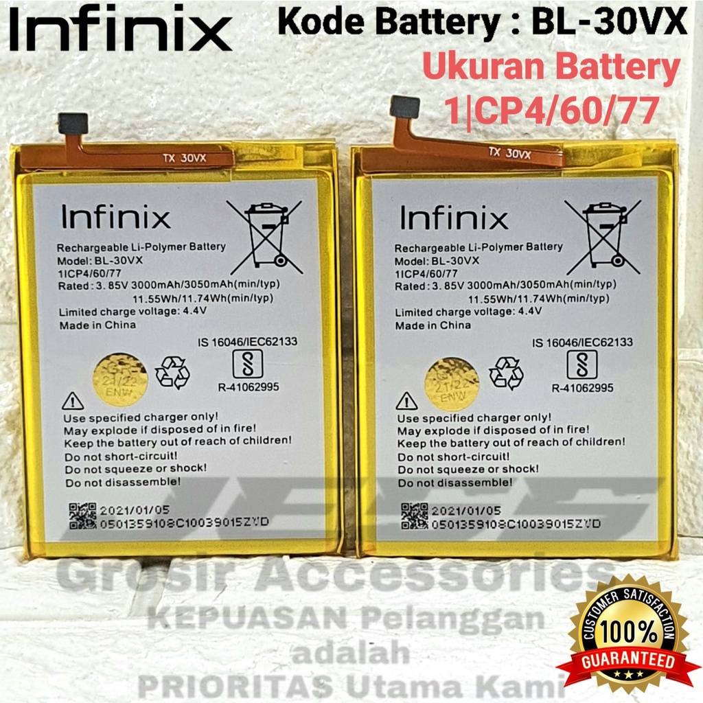 Baterai Battery Original INFINIX Smart 2 - X5515 - X5515F - Smart 2 Pro - X5514 - X5514D Kode Batre BL-30VX - BL30VX