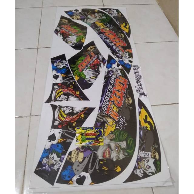 Striping Lis Sticker Variasi Honda Scoopy Fi New Motif Joker Warna Hitam