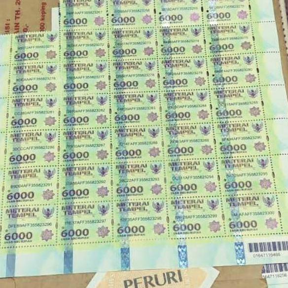 

LFUI MATERAI 3000, 6000, 10.000 ASLI 100% POS INDONESIA ♣ 95