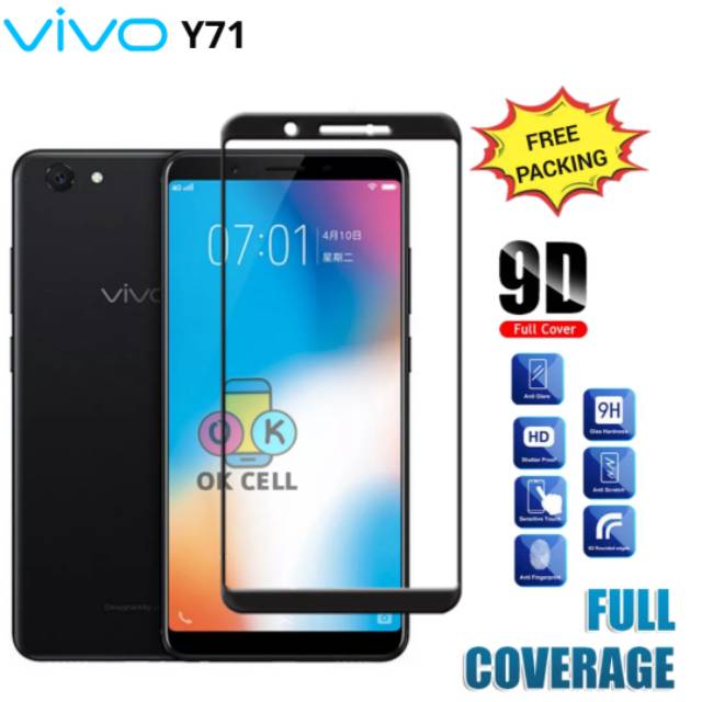 Tempered Glass Full Cover Vivo Y71 Tg Anti Gores Layar Screen Guard Protector Premium