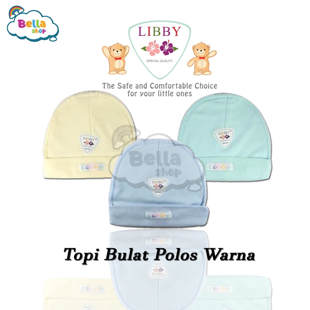 1 PCS LIBBY Topi Polos Warna Bayi Newborn