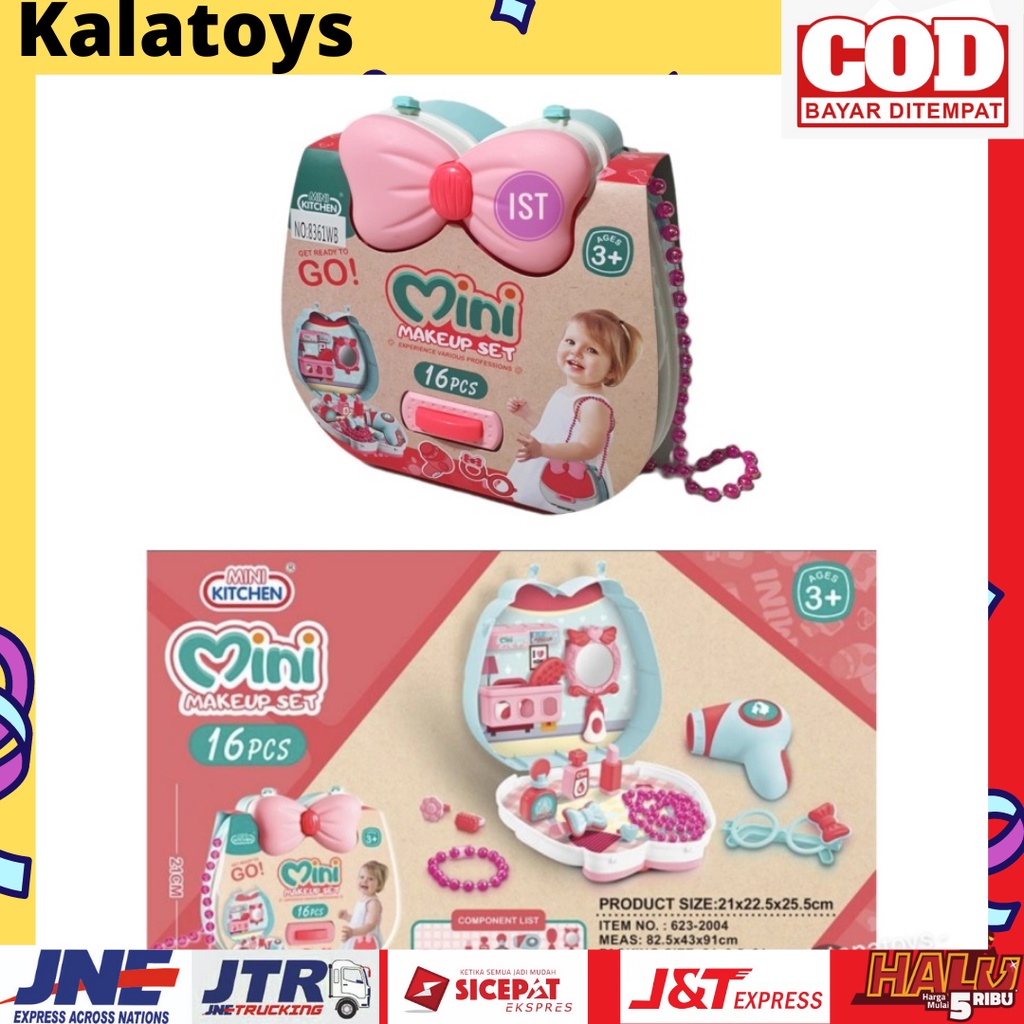 COD Mainan Tas Koper Mini Make Up Set 16pcs 623-2004 kado ulang tahun mainan anak mainan anak laki l