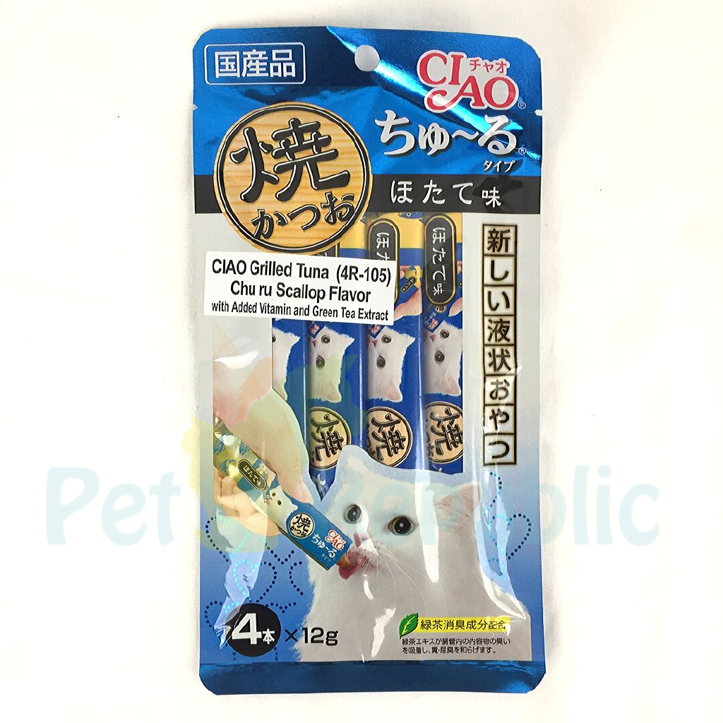 

CIAO 4R105 Snack Kucing LIQUID Grilled Tuna Scallop 14gr x 4pcs