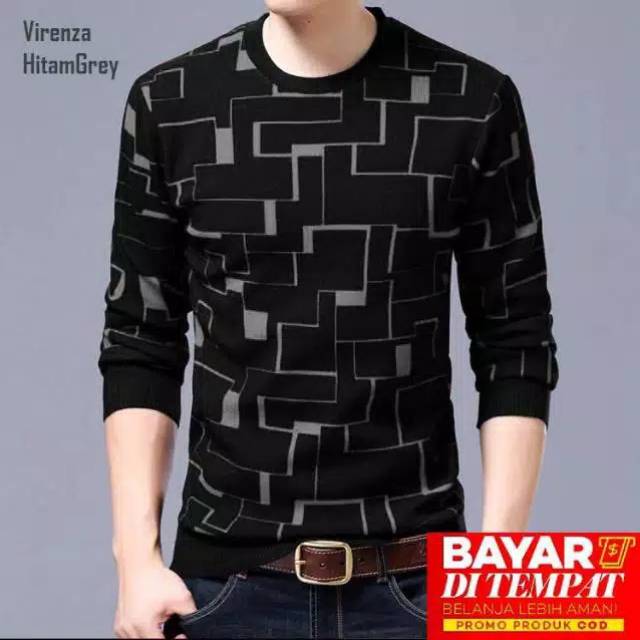Sweater pria keren motif barkot