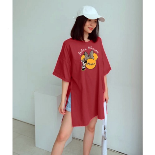 Kaos Oversize Wanita Animal Kingdom Mikayla Belah Samping Jumbo XXL