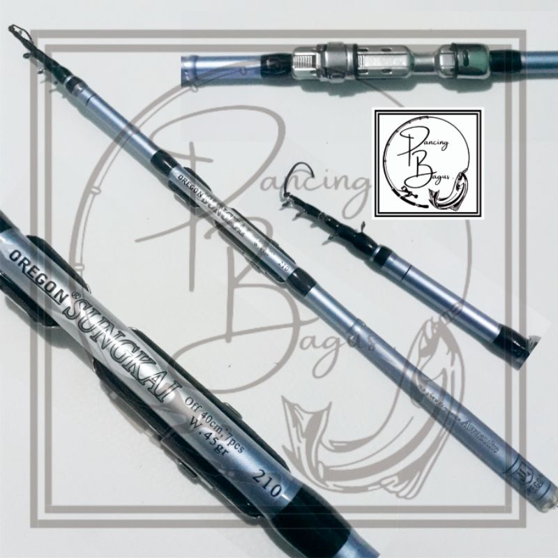 Joran Pancing Tegek Carbon Ruas Pendek Oregon Sungkai 210 Set Kolong Carbon ORI