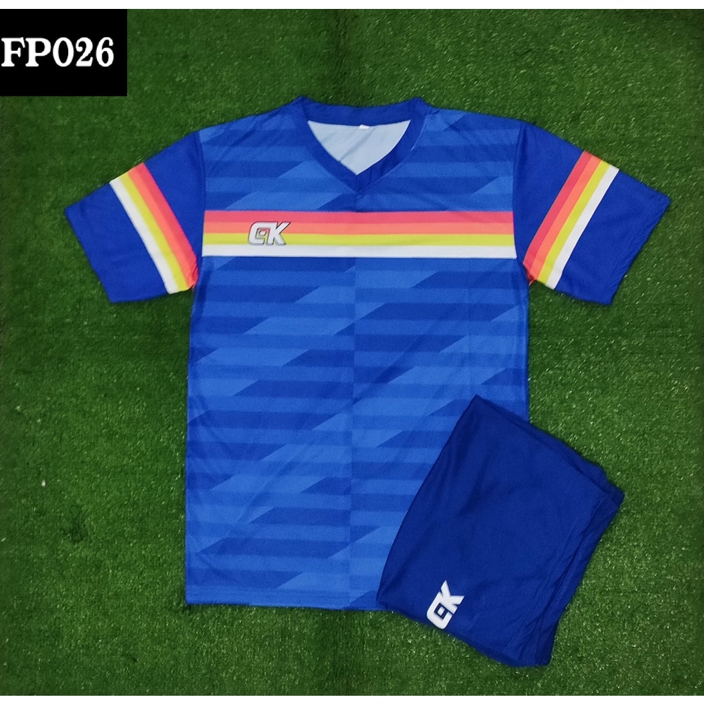 1 SET PAKAIAN OLAHRAGA PRIA FULL PRINTING SPORT JERSEY PRIA FP 026 BAJU FUTSAL KAOS BADMINTON KAOS G