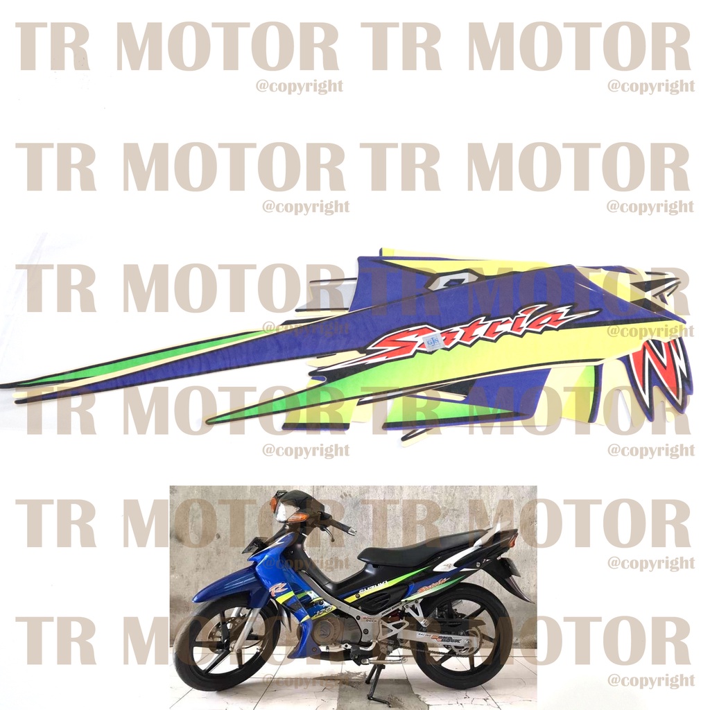 Stiker Motor Satria 2Tak Hiu Malaysia Sticker Striping Lis Full Set Motor