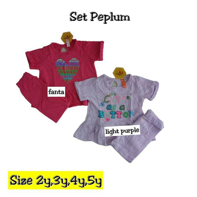 PEPLUM SET 1-5 tahun setelan anak perempuan my bee