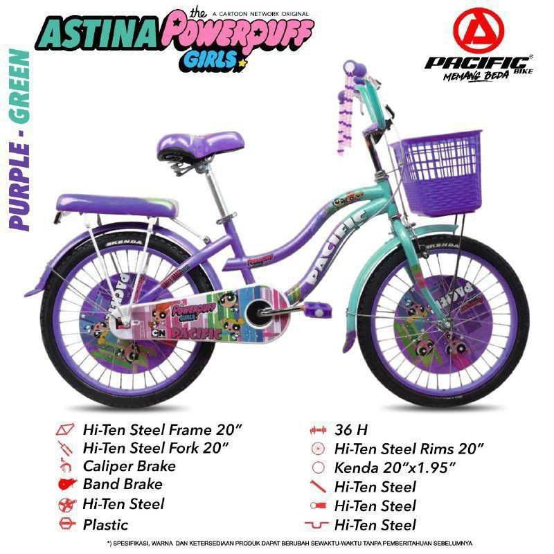 Sepeda Mini Perempuan 20" Pacific Powerpuff Girl