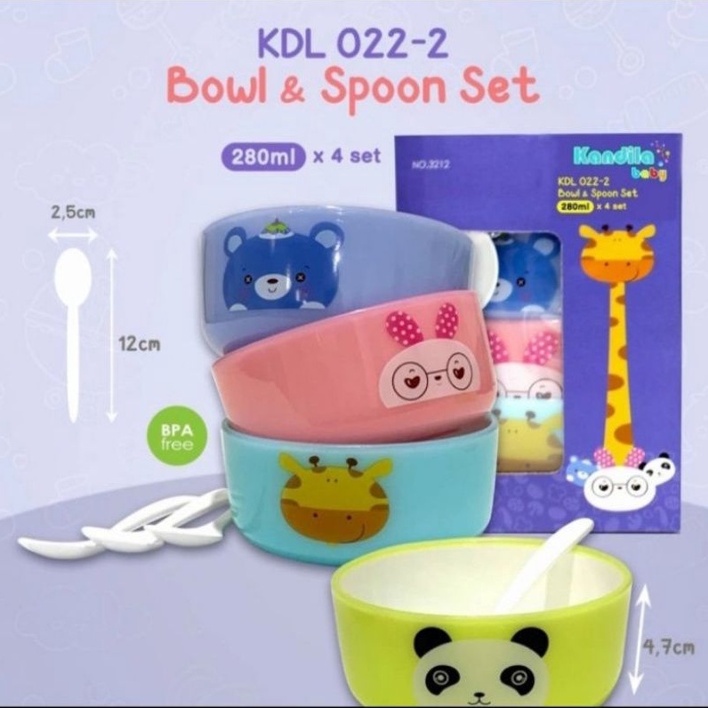 KANDILA 8pcs Bowl and Spoon Set KDL022 Mangkok dan Sendok Bayi