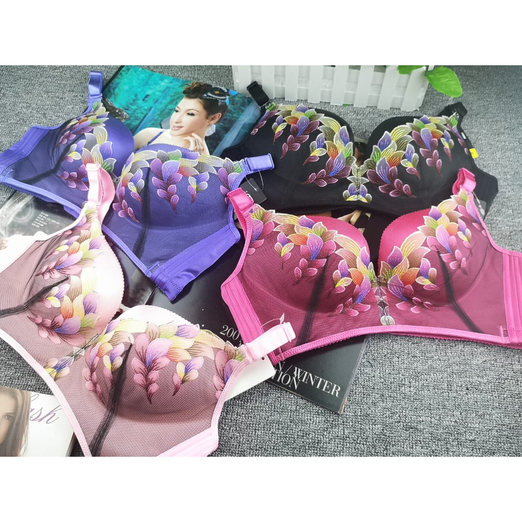 bra wanita import 009 bunga busa tebal kain lembut (PROMO BELI 4 FREE MASKER)