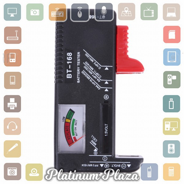 OLOEY Tester Baterai AA AAA Volt Meter - BT-168 - Black`EG7T99-