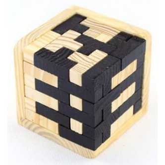 3D Wood Puzzle Model Tetris Cube -GM34