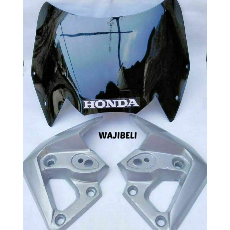 Visor Barong Kupingan Pangkon Windshield Kaca Lampu Depan Megapro Tiger Pece H