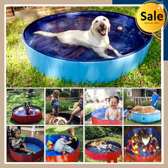Kolam Renang Lipat Bak Air Perawatan Mandi Hewan Peliharaan Anjing Kucing Grooming Hewan