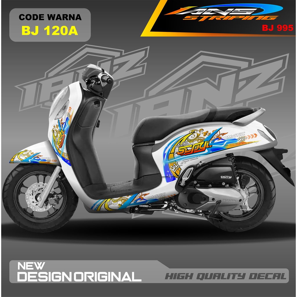 DECAL STICKER SCOOPY FULL BODY BLOK MOTOR / STICKER VARIASI SCOOPY MODEL TERBARU / STICKER ALL SCOOPY