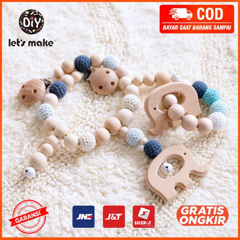 Mainan Anak Bayi Baby Teether Elephant Rattle Beads JJ33