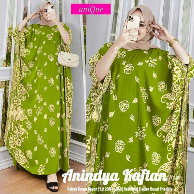 ANINDYA KAFTAN/Kaftan/One Set/Baju Tidur/Setelan murah/Piyama/Homedress/Pakaian Wanita/Daster Jumbo/