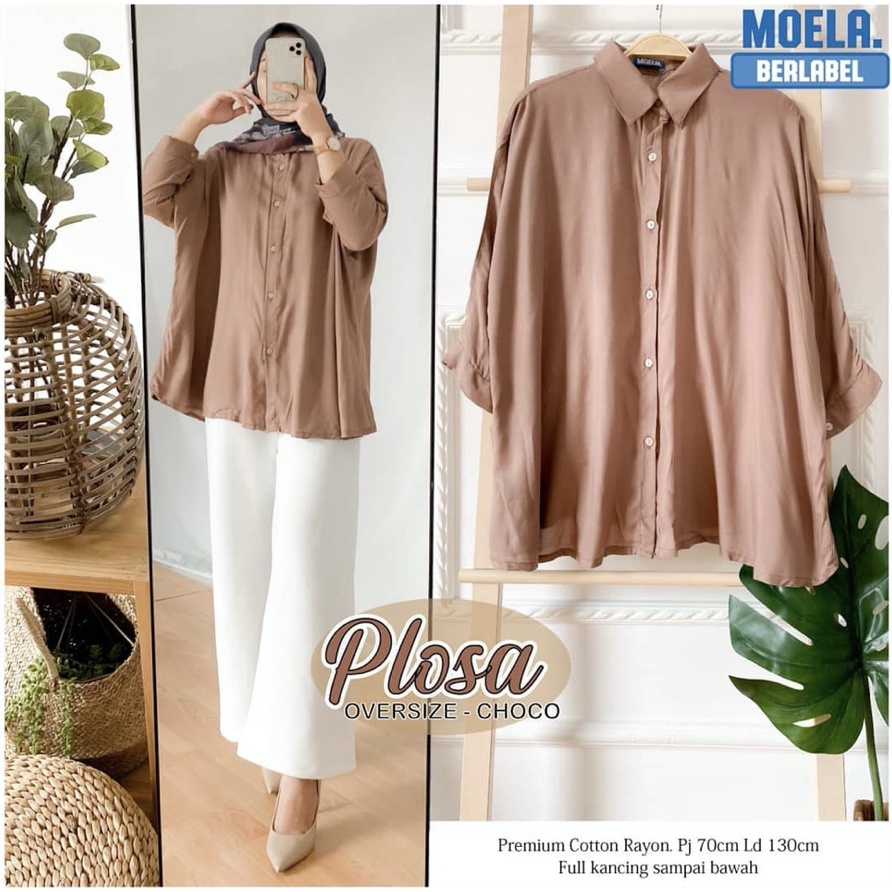 Tq88indonesia  Fashion Kemeja Jumbo Wanita Lengan 7/8 / Kem OVERSIZE JUMBO PLOSA SHIRT / KEMEJA XXL Wanita Terbaru / Kemeja Polos Cewek