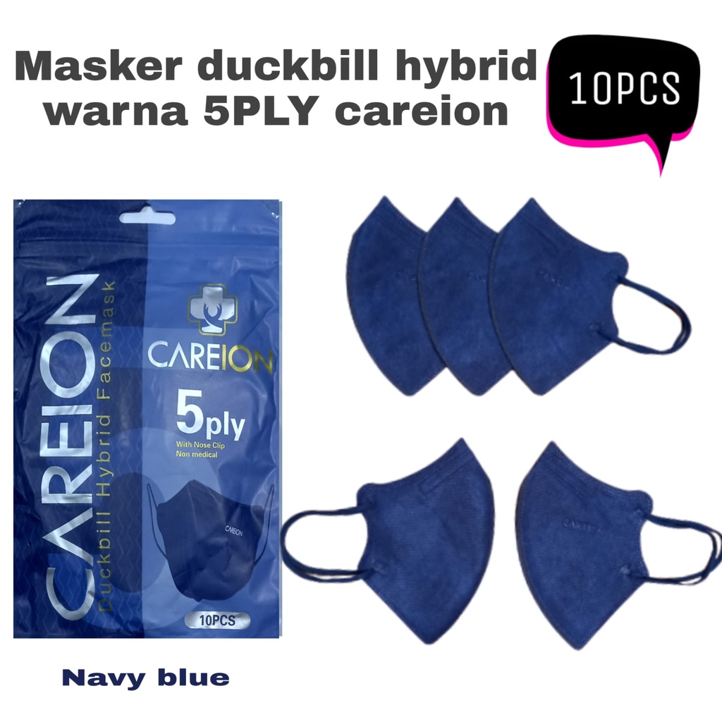 MASKER DUCKBILL HYBRID CAREION 5PLY WARNA WARNI ISI 10PC MASKER DUCK BILL HYBRID KAWAT EARLOOP CAREION - DUCKBILL HYBRID 10PC