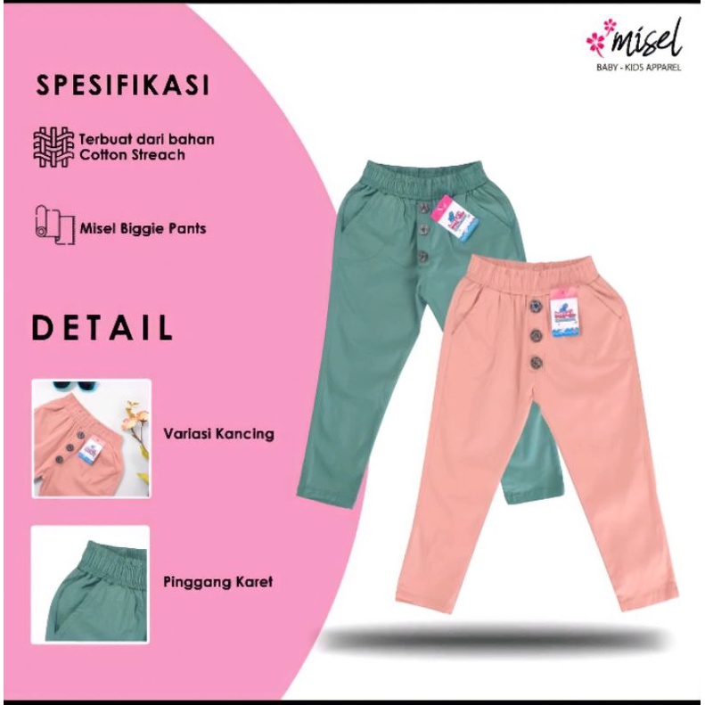 (1-7Tahun) Celana Panjang Anak Perempuan Cewek Misel Baggy Long Pants Anak Usia 1 - 7Tahun