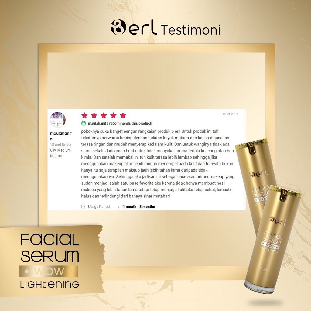 B Erl Facial Serum Pencerah Pemutih Wajah Garansi Original