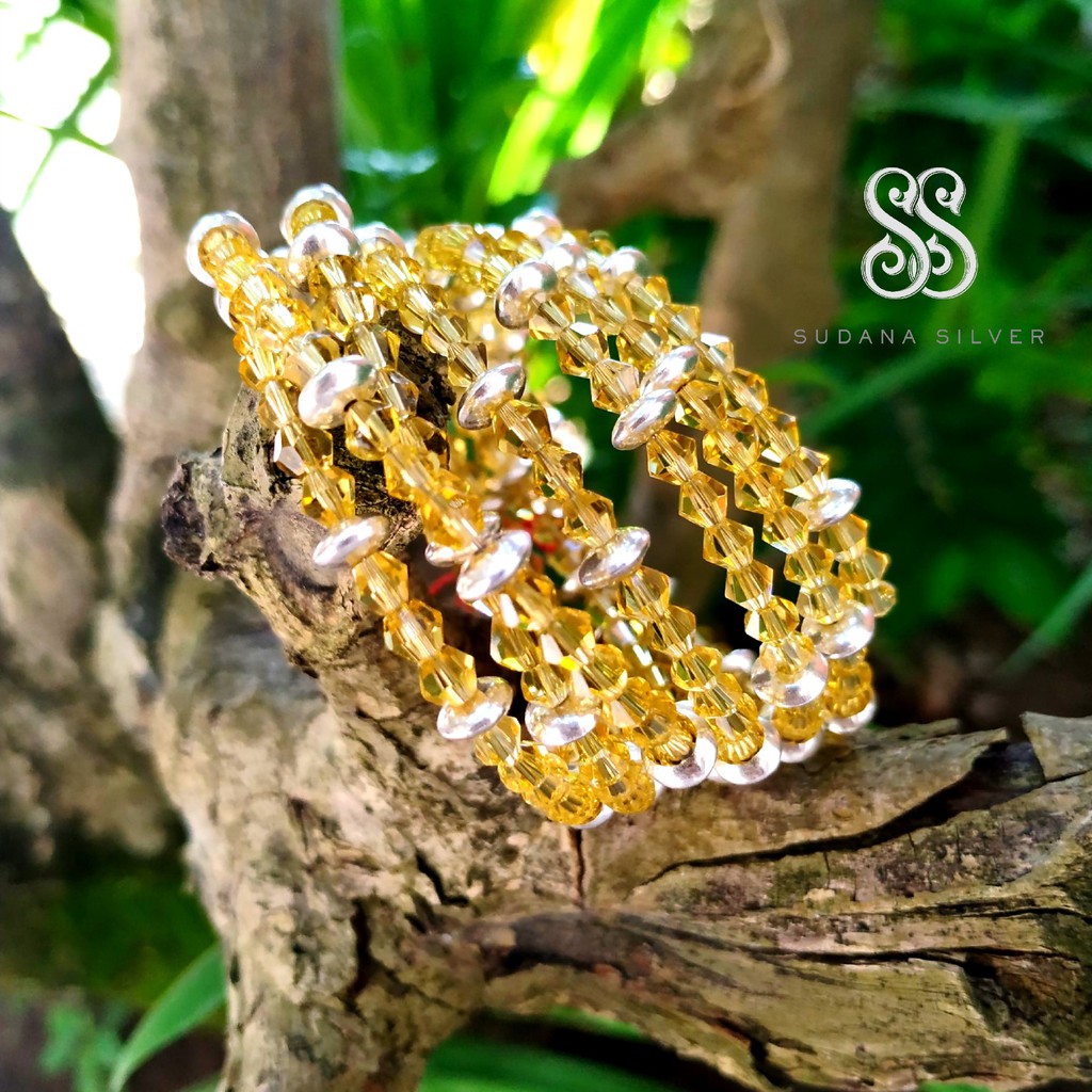 Gelang Lilit Citrine Silver 925 Perak Bali