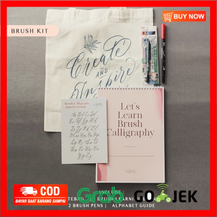 

(BISA COD) Brush Calligraphy Learning Kit - Without Name