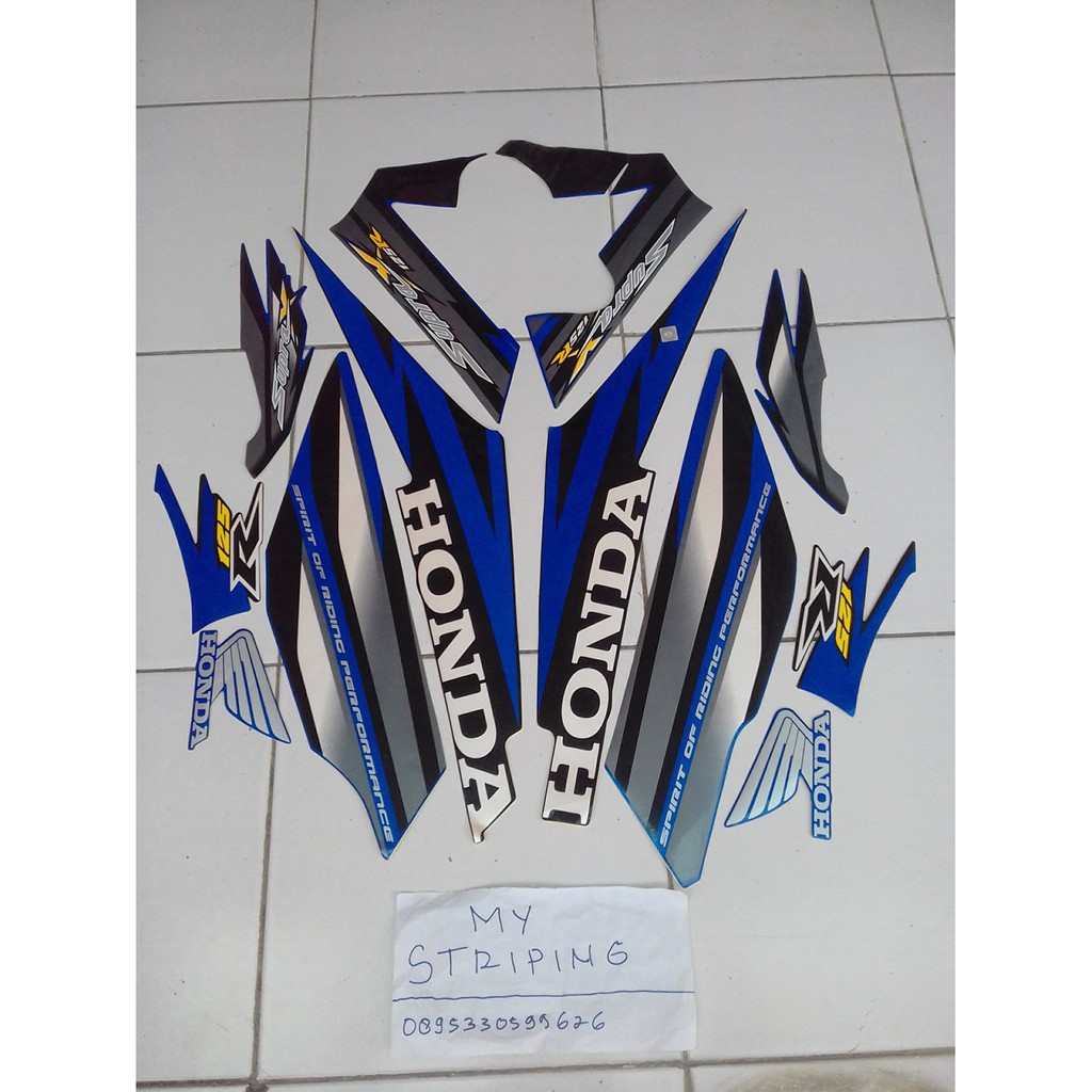 Stiker Supra x 125R 2006 biru hitam