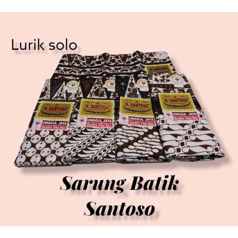 Sarung Batik H. Santoso A Warna Putih