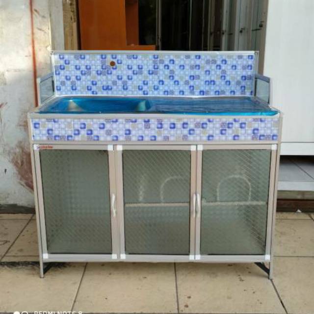 Rak Wastafel Alumunium Kaca