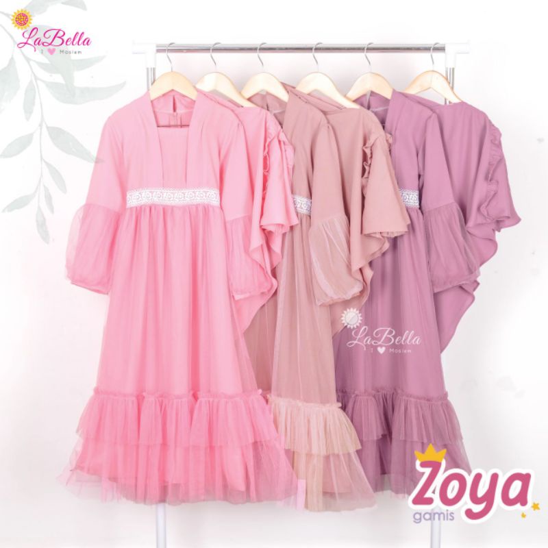(3-11 TAHUN) GAMIS PESTA ANAK ZOYA / GAMIS TUTU ANAK 3-11TAHUN  BY LABELLA