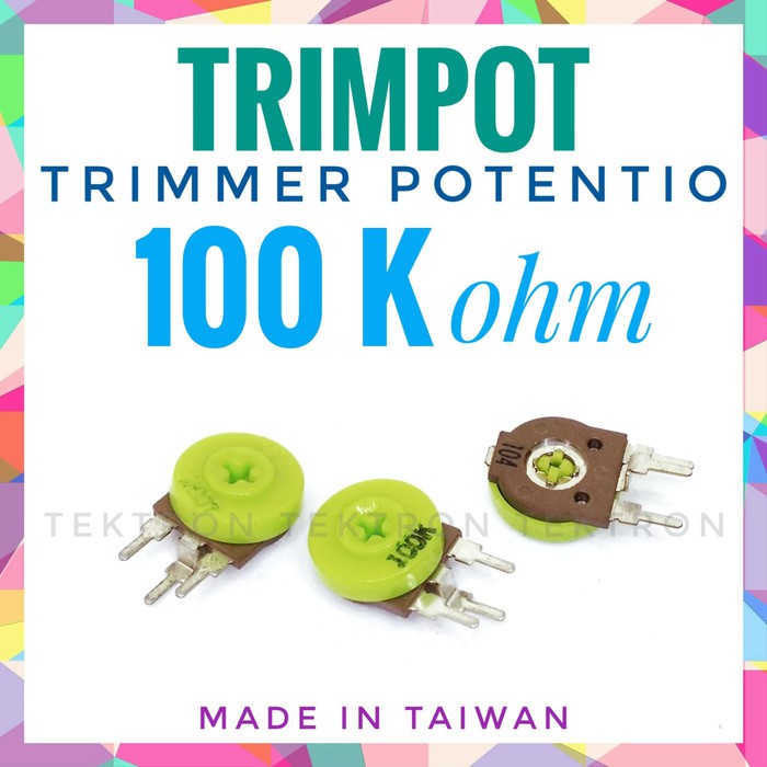 Trimpot 100Kohm, trimmer potentiometer potensio, made in TAIWAN