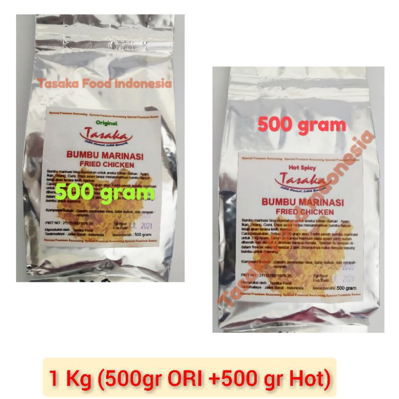 

TASAKA Bumbu Marinasi /Marinade 1kg (500 Gram Original + 500 Gram Hot Spicy)