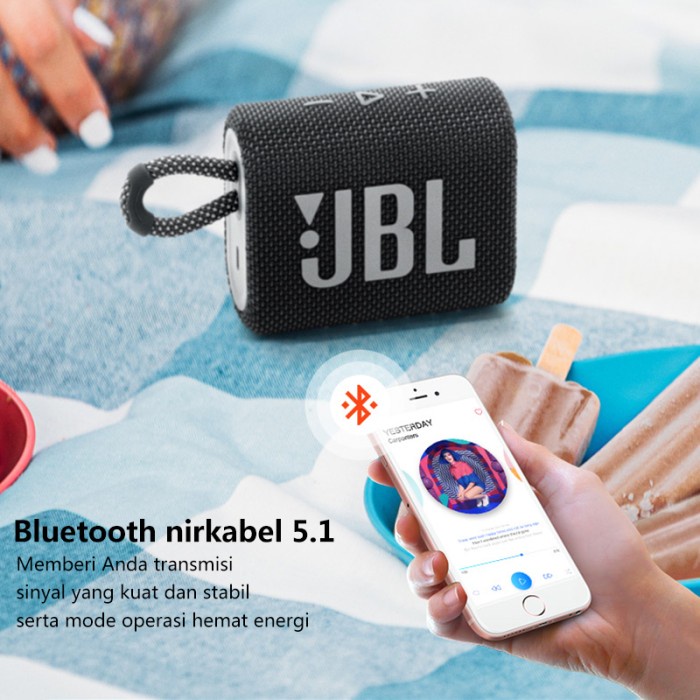 Jbl Go 3 Portable Waterproof Speaker Original 100% Go3 Garansi 1 Tahun Murah Promo