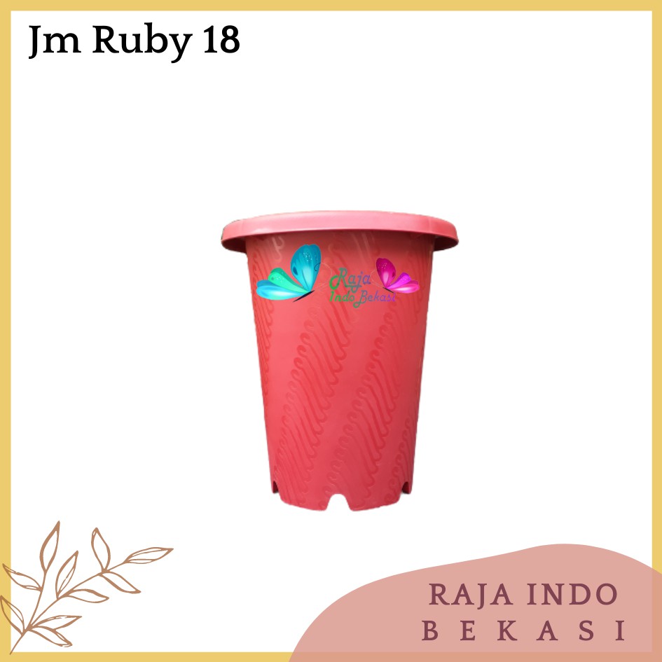 Pot Jm Ruby 18 Coklat Merah Bata Motif Astor Uk Mirip Pot Ypt Yogap 15 17 18 19 Murah Tebal